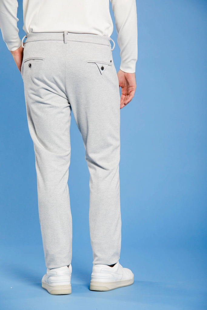 Milano Jog man chino pants in jersey with resca pattern extra slim