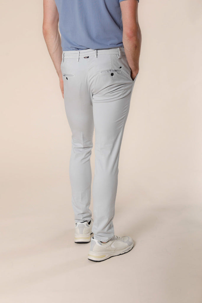 image 4 of men's chino jogger in cotton and tencel milano jogger model in light gray extra slim fit by mason's 