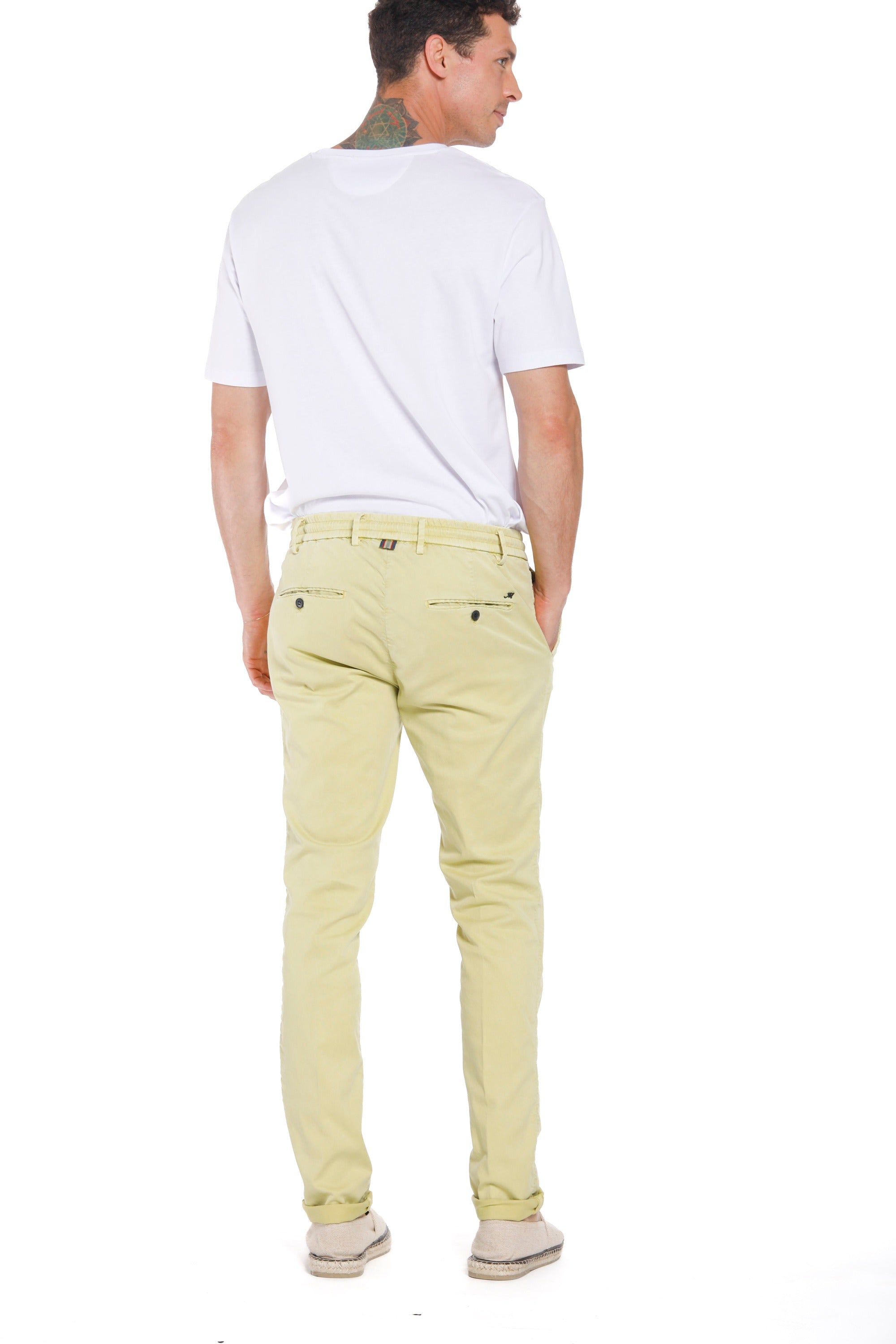 Milano Jogger - Chino-Jogginghose für Herren aus Baumwolle und Tencel extra slim Passform