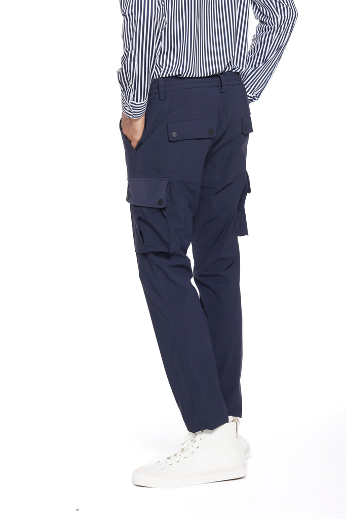 Chile Athleisure man cargo pants in super technical jersey carrot fit
