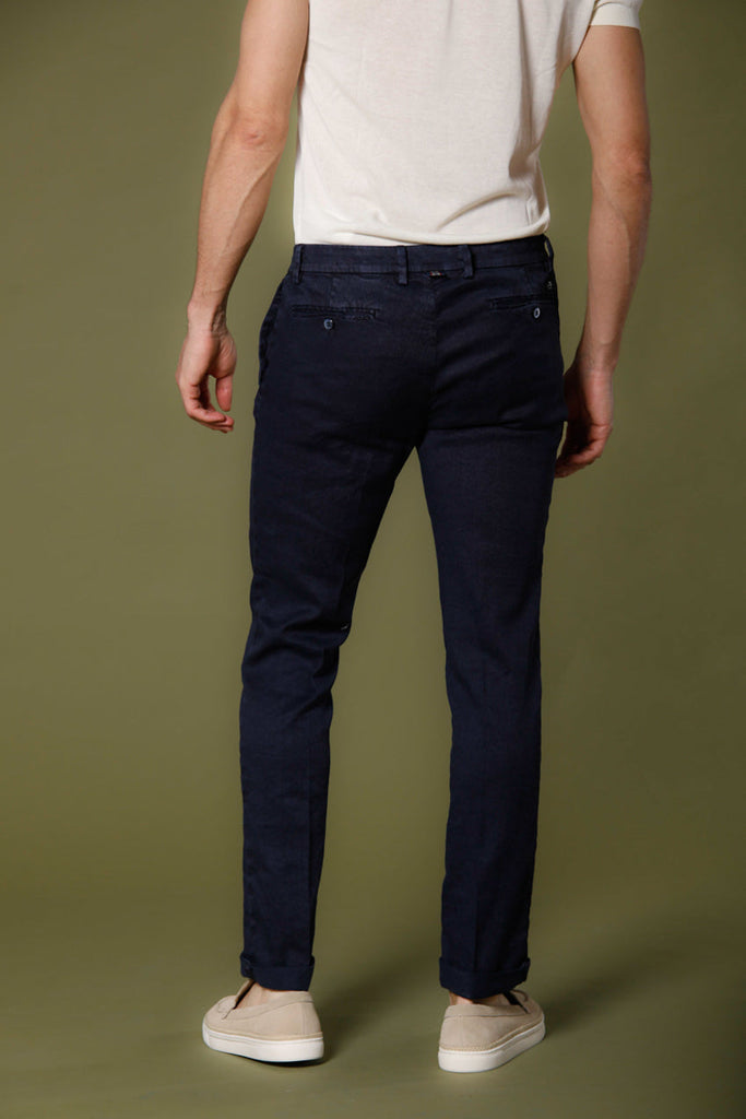 immagine 4 di pantalone chino uomo in twill modello new york regular colore blu navy di mason's 