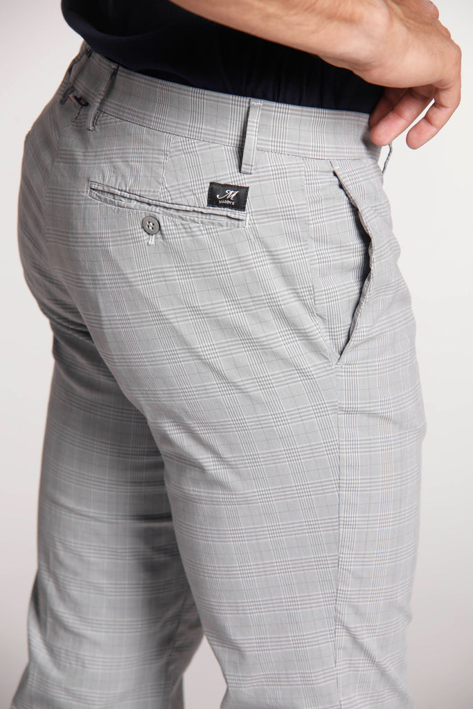 New York man chino pants in tencel and cotton with wales pattern regular