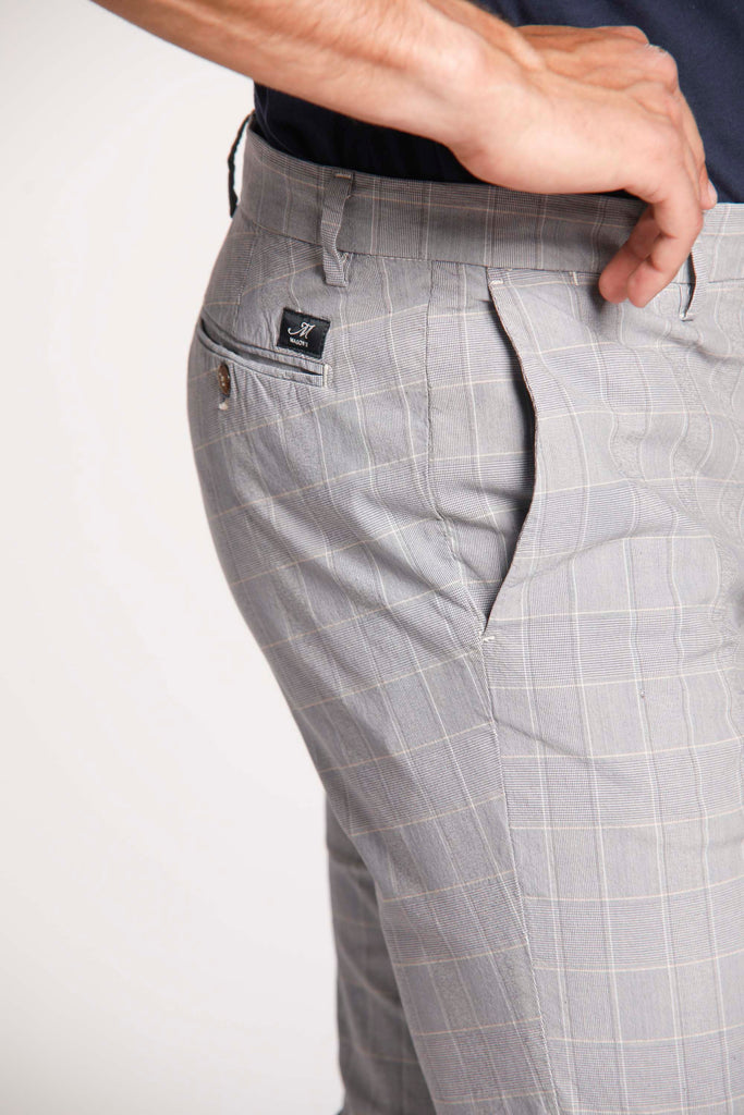 New York man chino pants in tencel and cotton with shaded Wales pattern regular