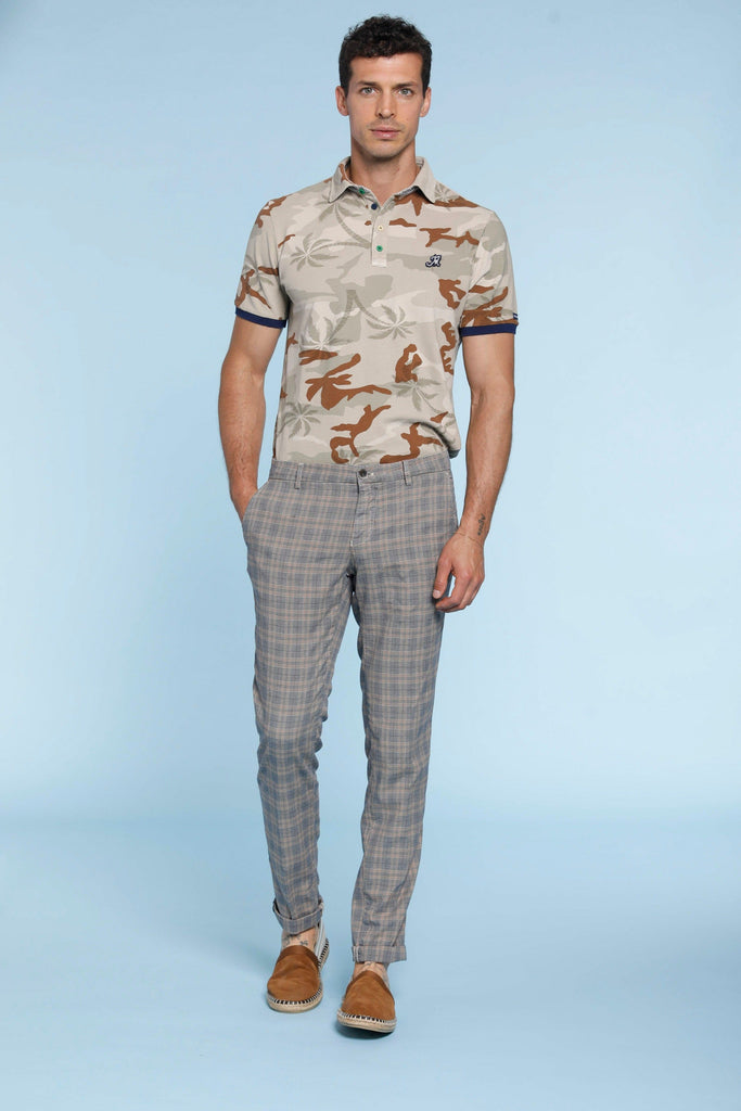 Milano Style man chino pants in tencel and cotton with wales pattern extra slim