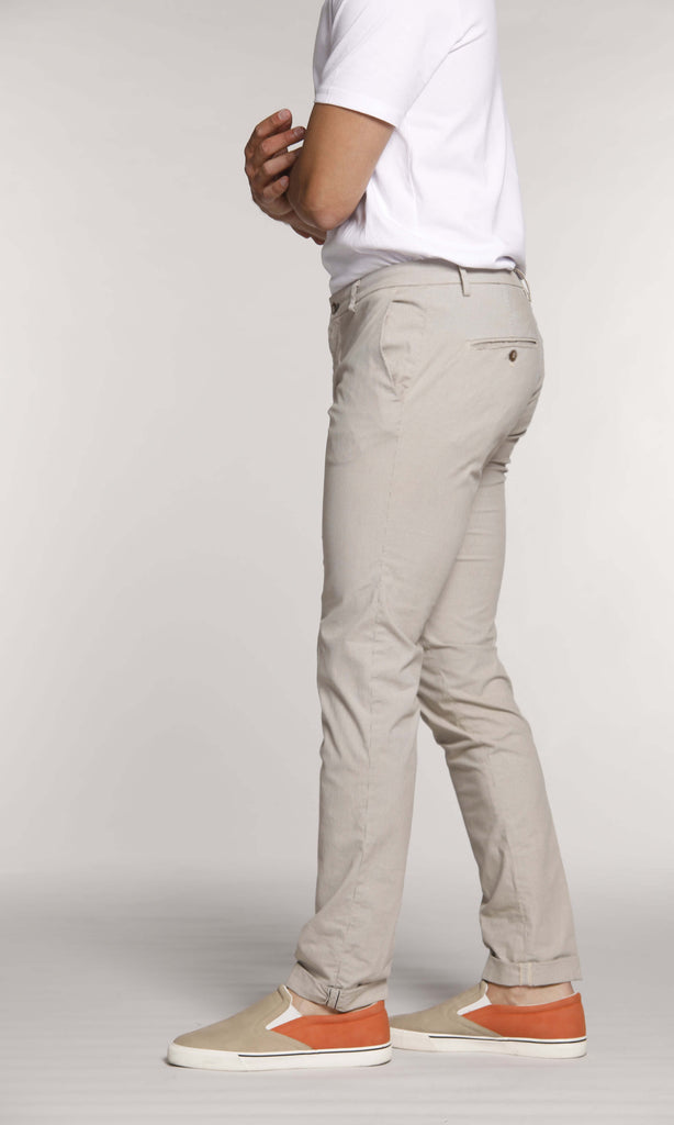 Milano Limited man chino pants in cotton and tencel with stripes pattern extra slim