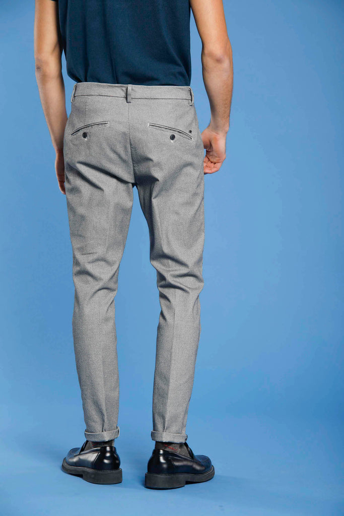 Osaka Style man chino pant in cotton modal with micro design carrot fit