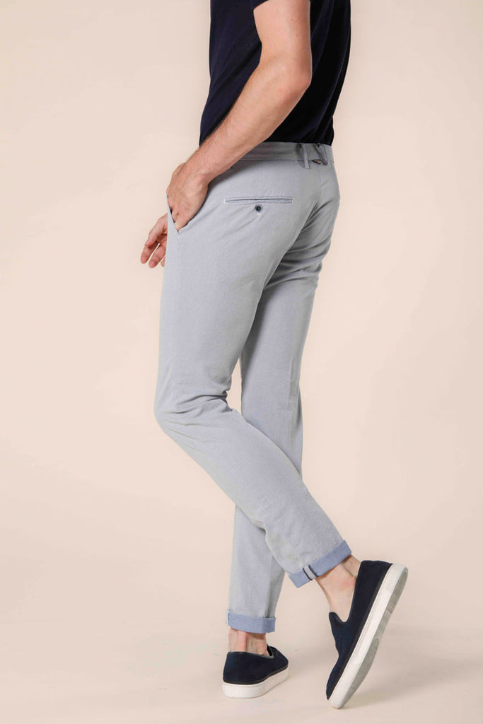 Image 3 of men's cotton jacquard chino pants in stucco color Torino Style model by Mason's