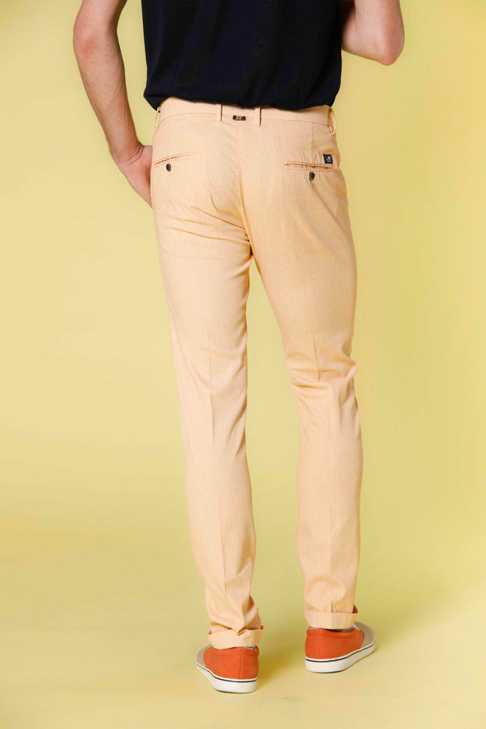 Image 4 of men's apricot-colored cotton chino pants with shaded wales print Torino Style pattern by Mason's