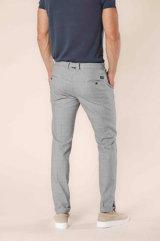 Image 4 of light gray cotton men's chino pants with wales print Torino Style model by Mason's