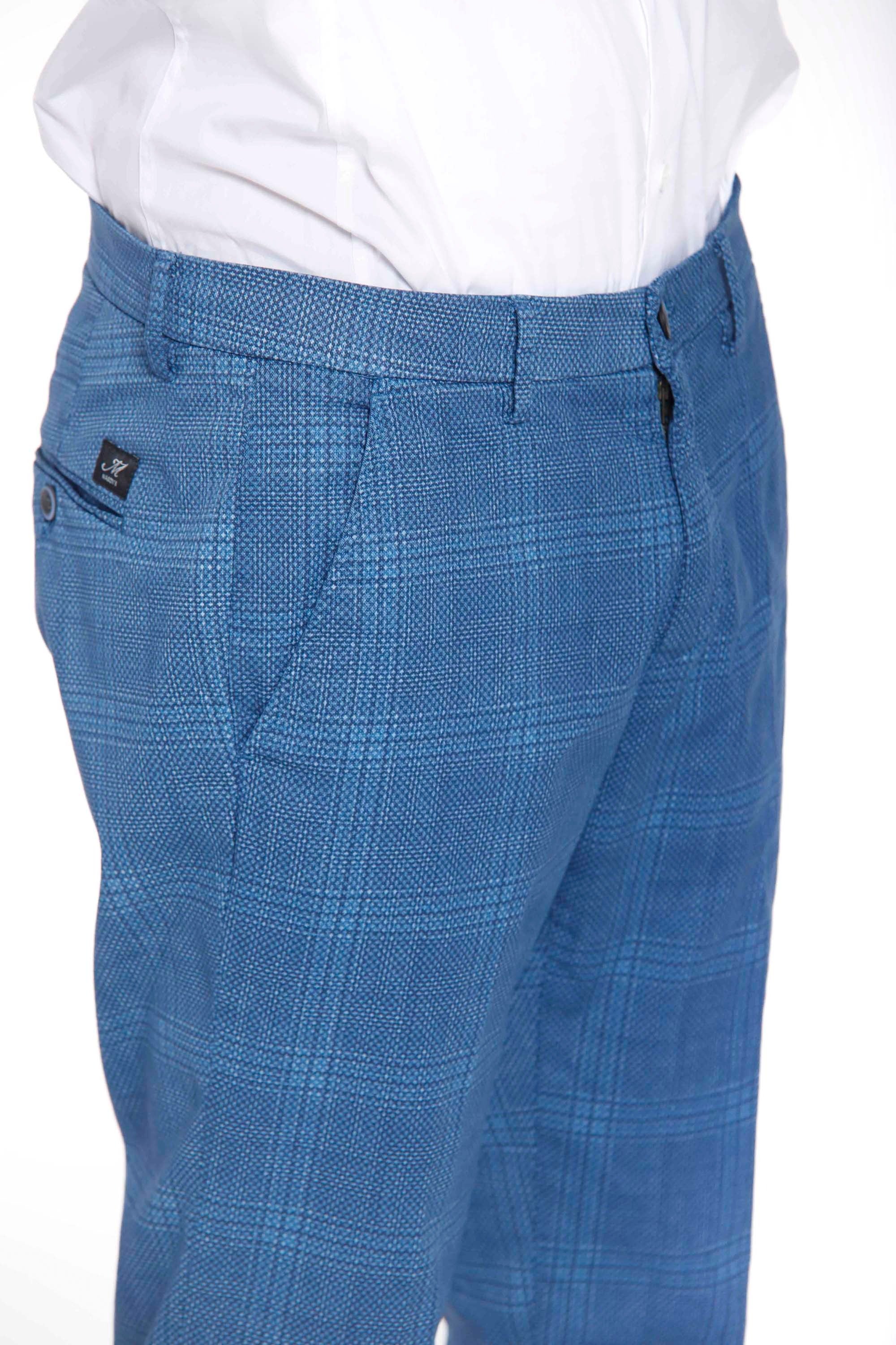 Torino Style Pantalon chino homme en twill de coton imprimé galles slim fit