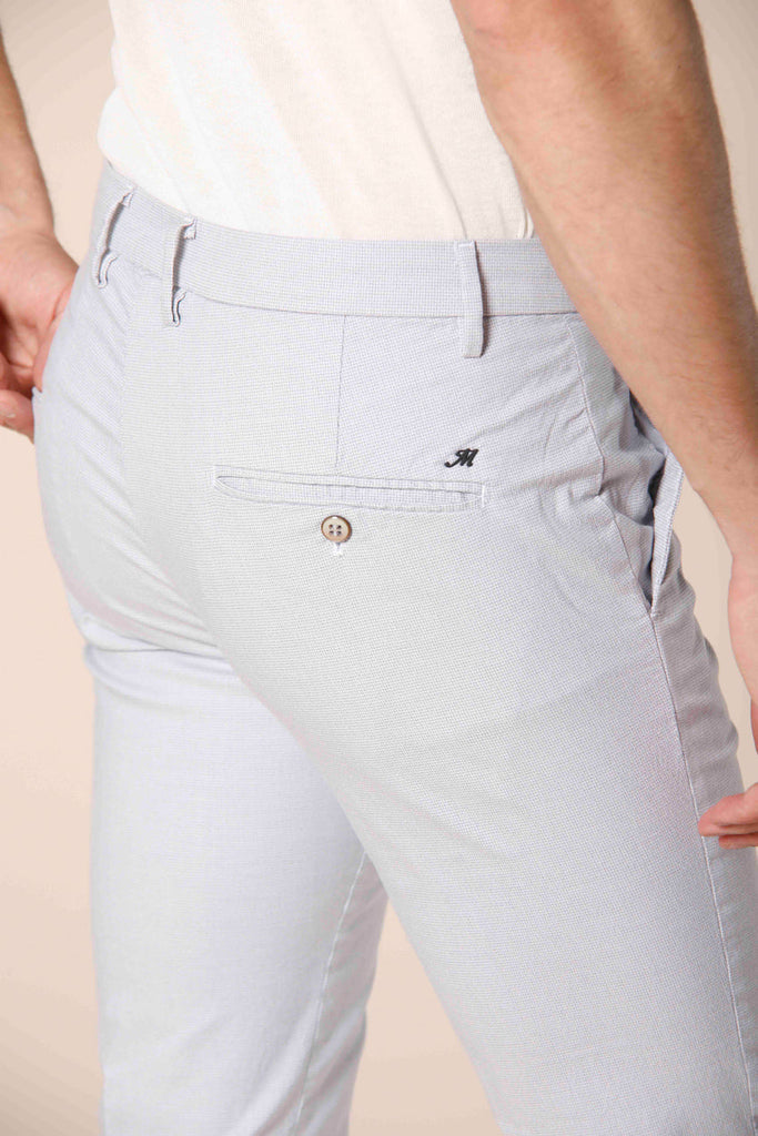 Image 4 of men's cotton and white tencel chino pants with micro-patterned Torino Limited model by Mason's