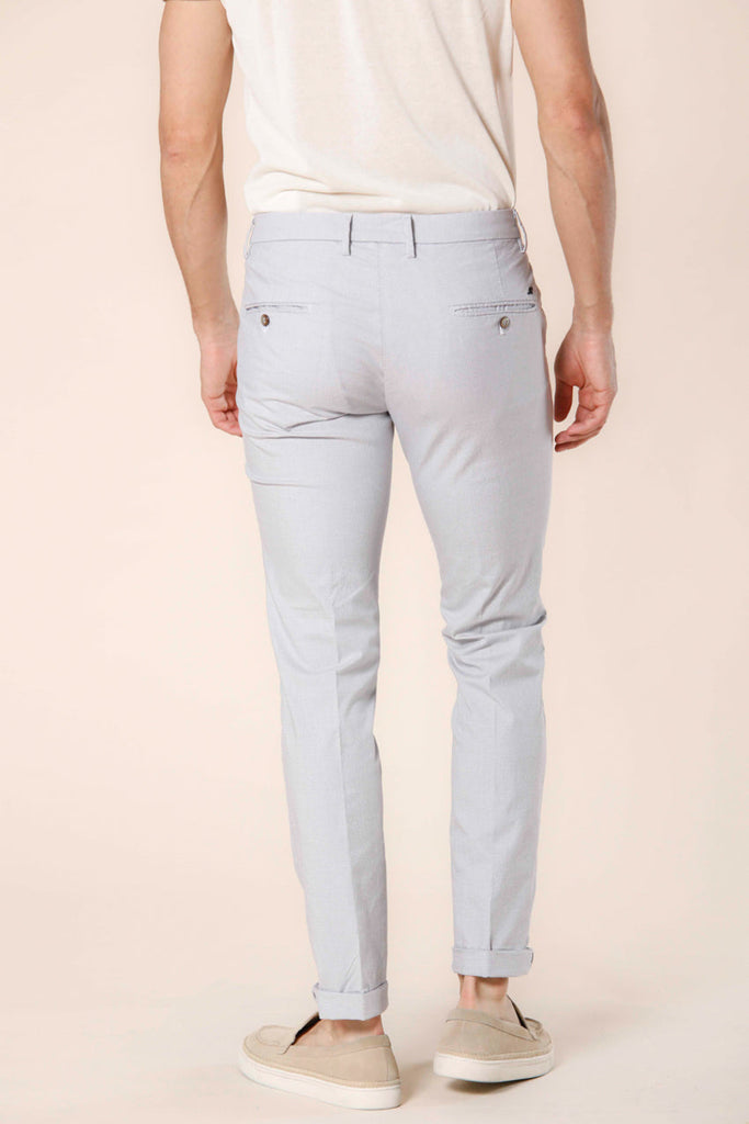 Image 2 of men's cotton and white tencel chino pants with micro-patterned Torino Limited model by Mason's