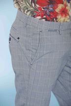 Torino Ocean man chino pants in cotton and tencel with wales pattern slim