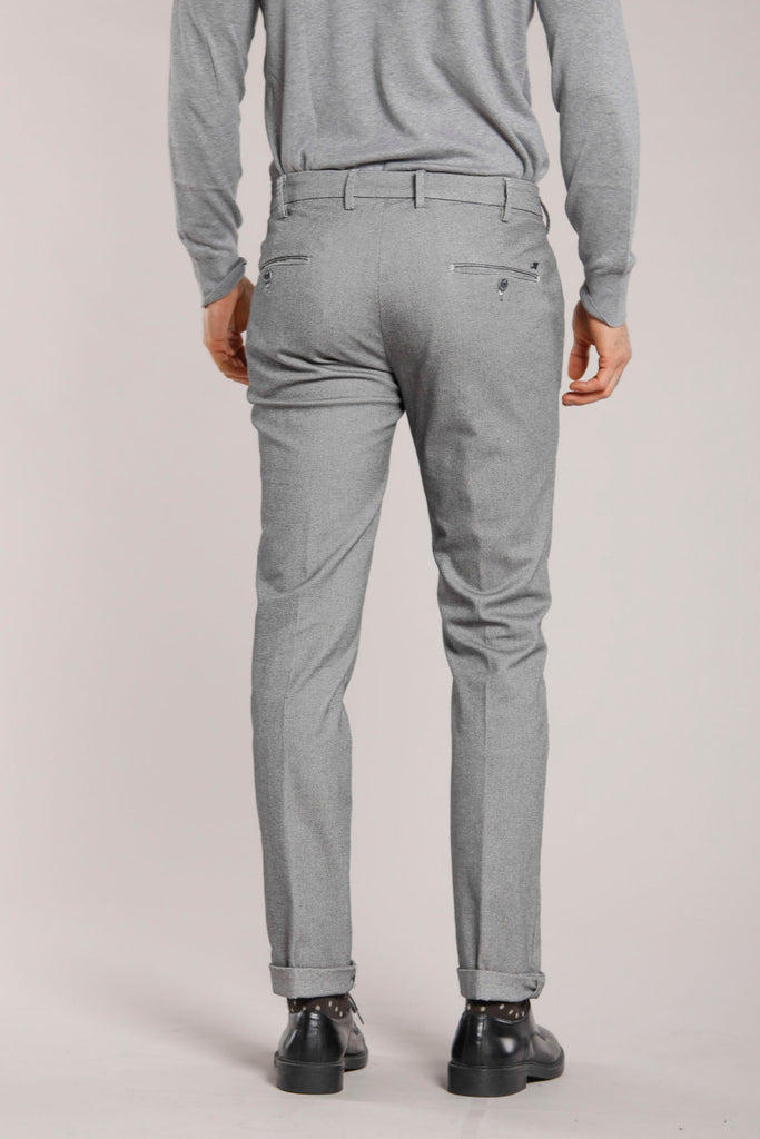 Torino Prestige man cotton modal chino pants with micro patterned slim