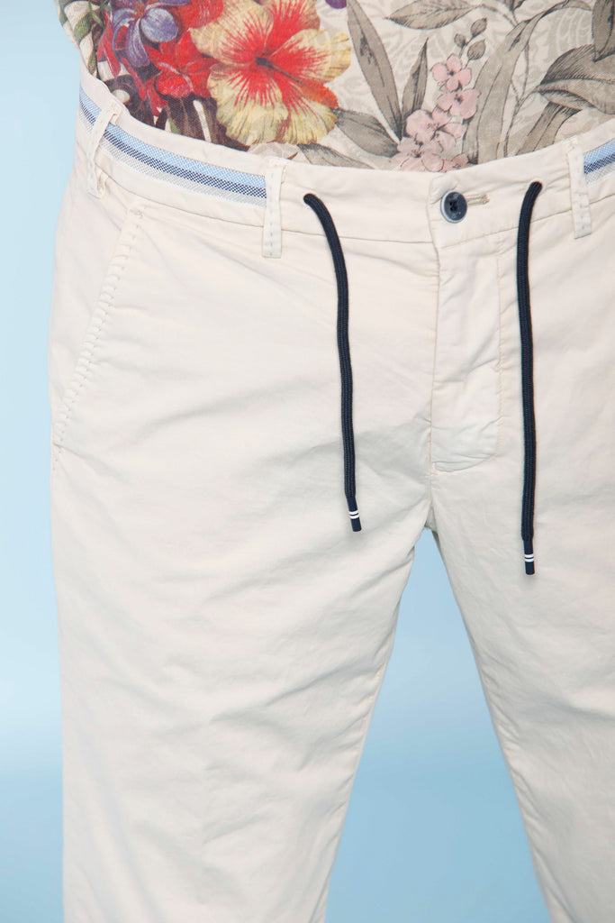 Torino Rainbow man chino pants in stretch gabardine with ribbon slim
