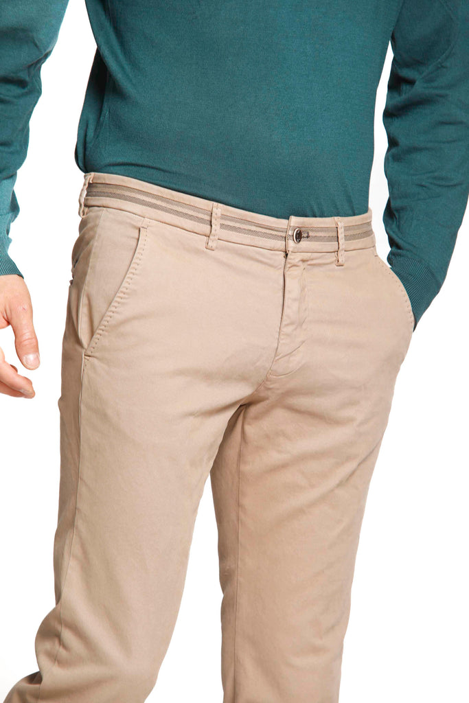 Torino Tapes man gabardine and cotton modal stretch chino pants slim
