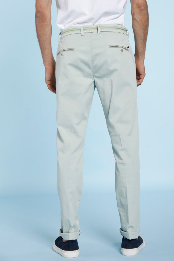 Torino Tapes man chino pants in stretch satin with ribbons slim