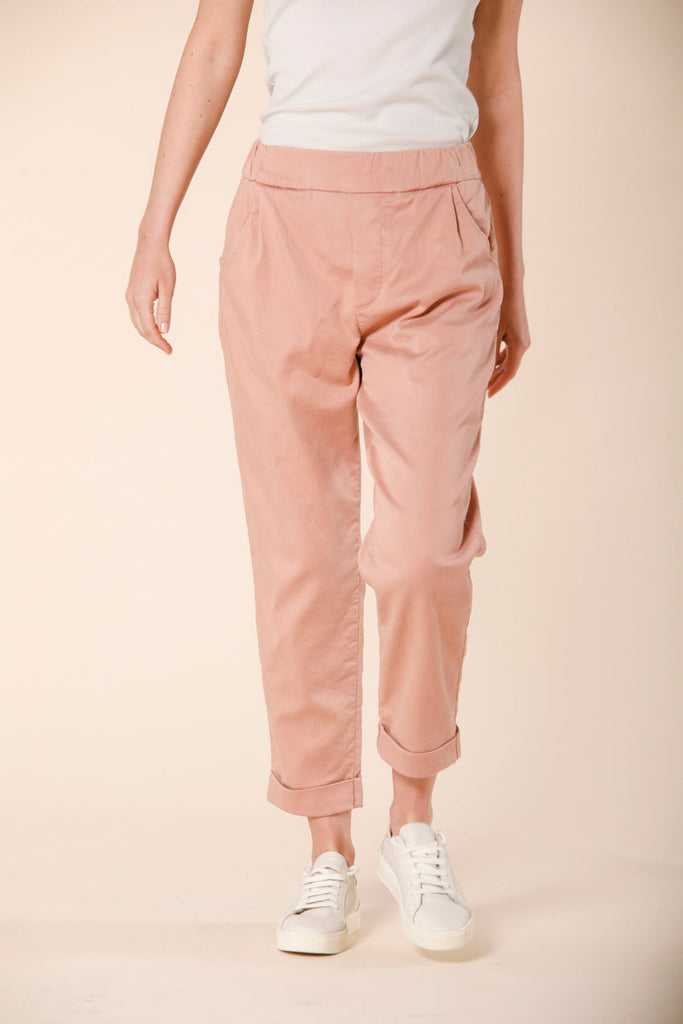 Immagine 1 di pantalone chino jogger donna in felpa stretch rosa modello Easy Jogger di Mason's
