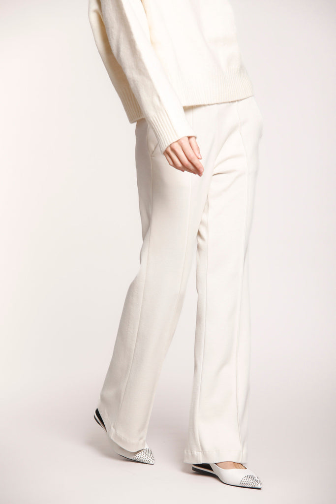 Immagine 1 di pantaloni chino donna in jersey, color panna, modello Easy Straight di Mason's