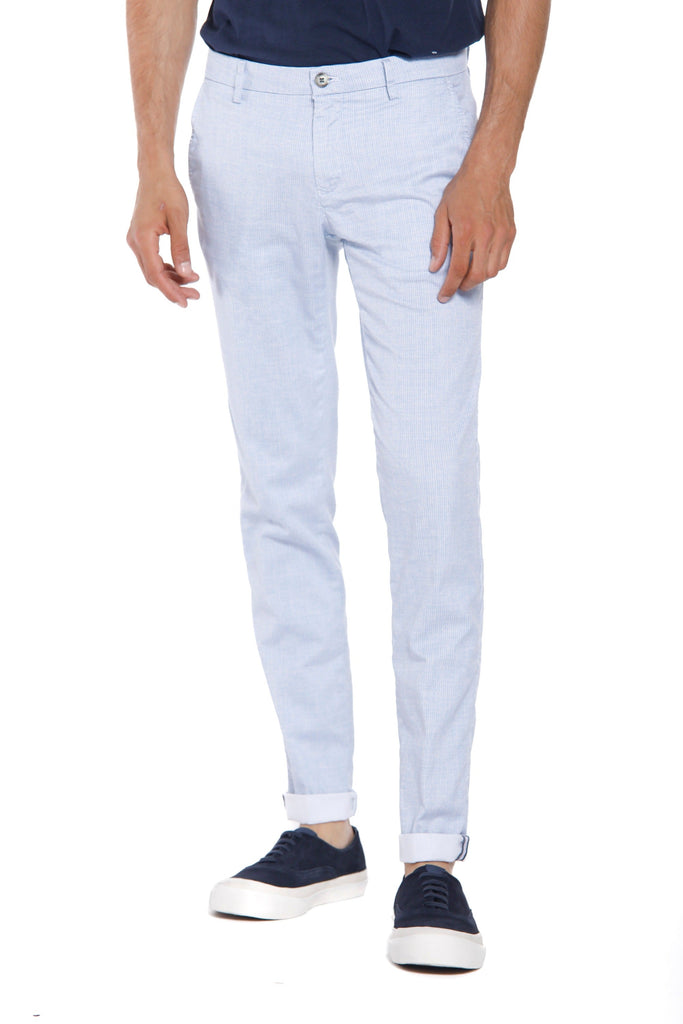 Milano Style man chino pants in cotton and tencel with microprint pattern extra slim