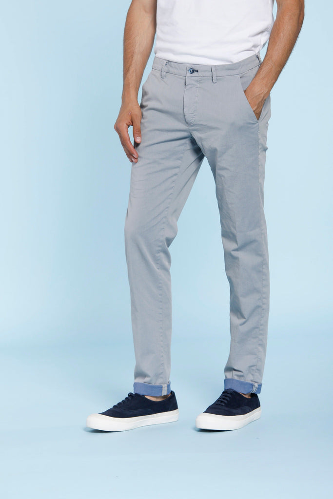Torino Limited man chino pants in stretch bicolor gabardine slim